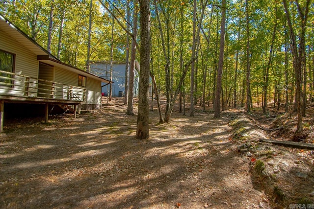 view of yard featuring a deck