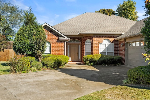 view of front of house with a garage