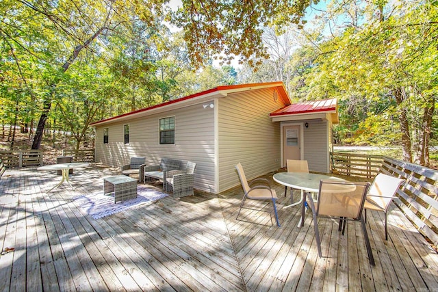 deck featuring an outdoor hangout area