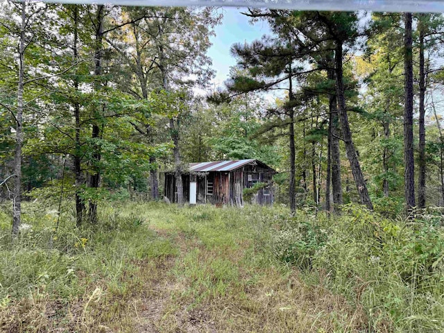 view of yard featuring an outbuilding