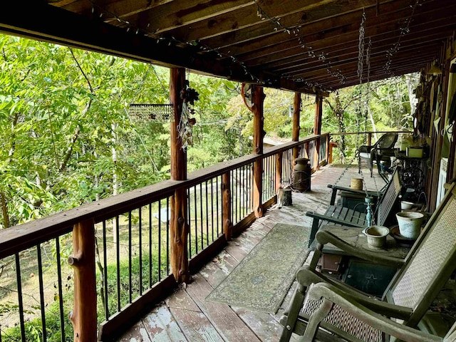 exterior space featuring a deck