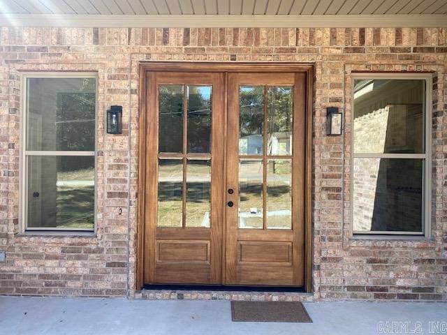 doorway to property with french doors