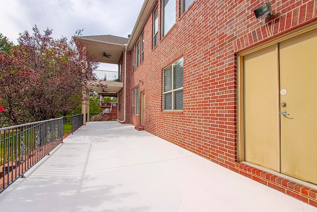 view of home's exterior featuring a balcony