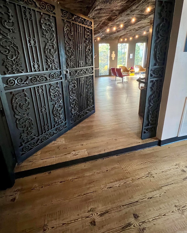 interior space featuring wood-type flooring