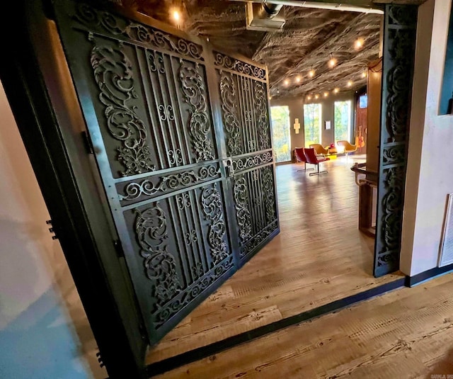 interior space with wood-type flooring