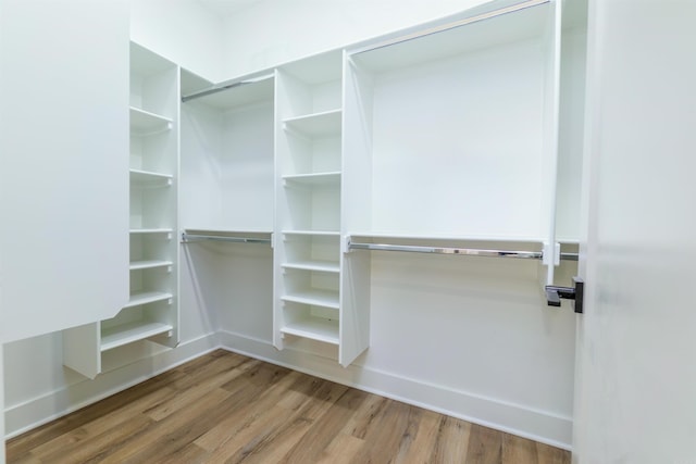 spacious closet with wood finished floors