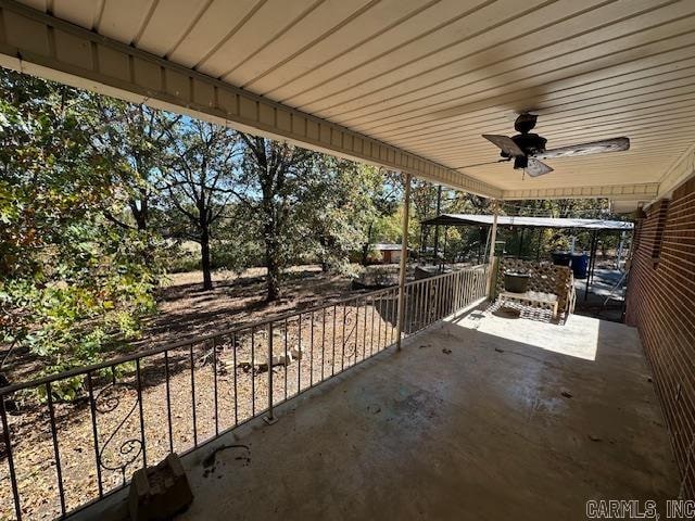 view of patio with ceiling fan