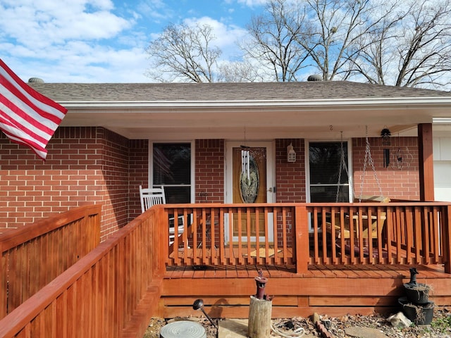 wooden deck with covered porch