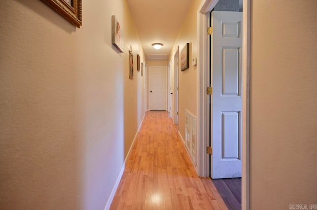 hall featuring light wood-type flooring