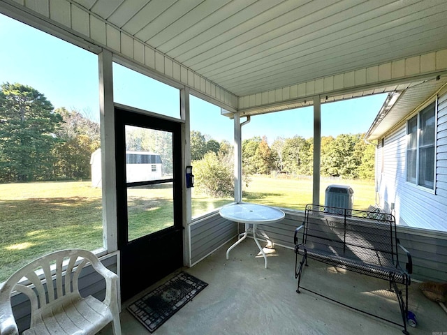 view of sunroom