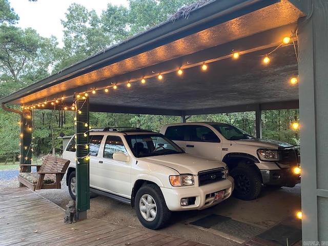 view of car parking featuring a carport