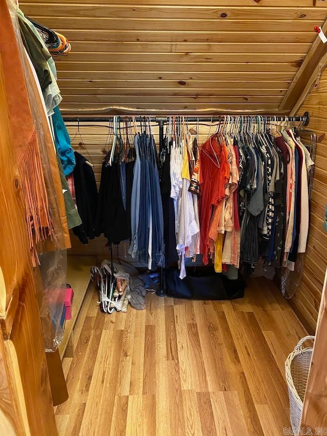 spacious closet featuring wood-type flooring