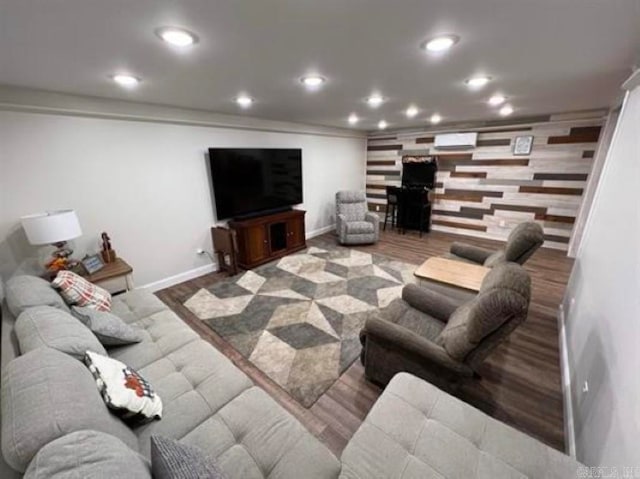 living room featuring wood-type flooring