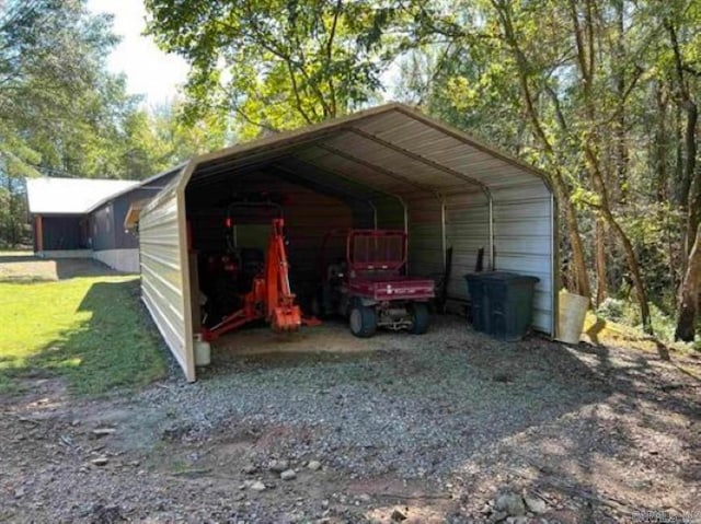 exterior space featuring a carport