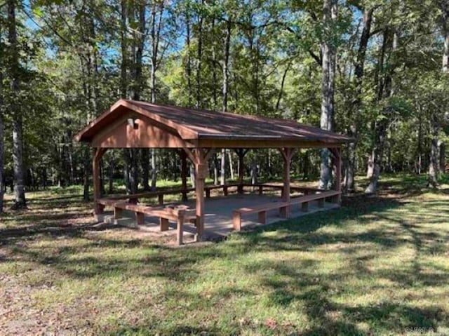 view of property's community featuring a gazebo and a yard