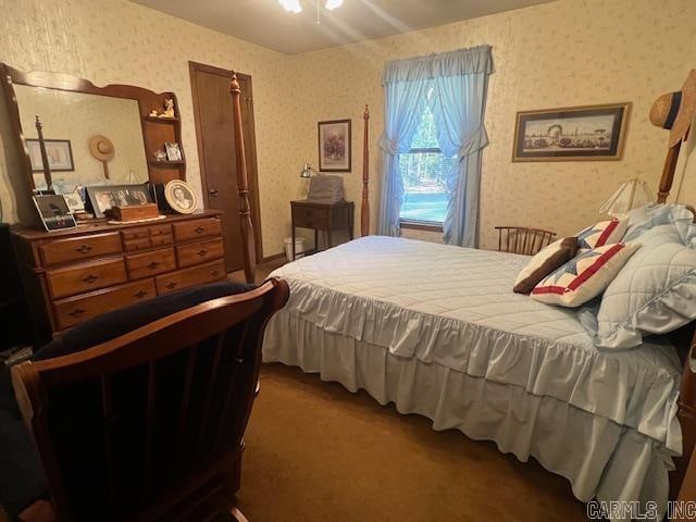 view of carpeted bedroom