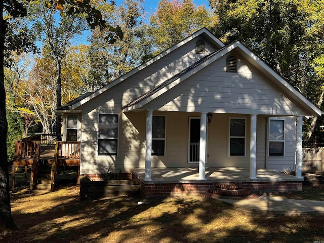 bungalow-style home with a porch