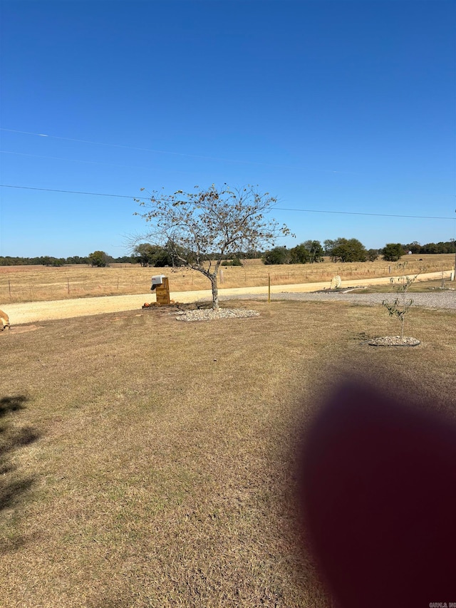 view of yard featuring a rural view