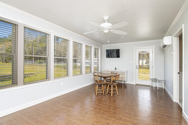 sunroom / solarium with a wall unit AC