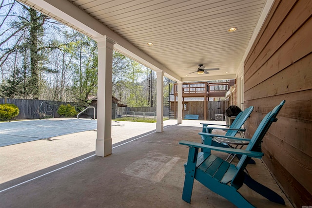 view of patio / terrace with ceiling fan