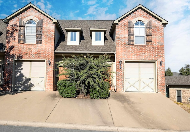 front of property with a garage