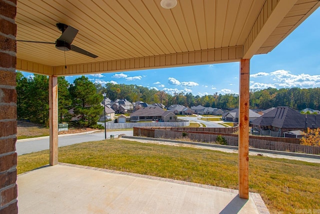 view of patio / terrace featuring ceiling fan