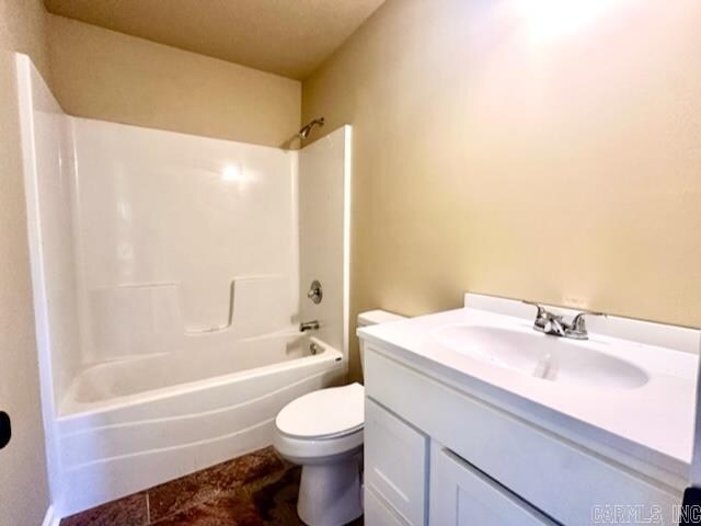 full bathroom featuring vanity, toilet, and shower / bath combination