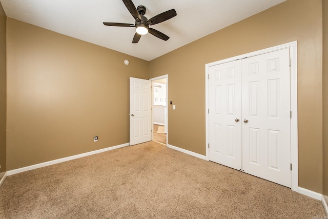18 Emma Dr, Cabot, AR 72023 - unfurnished bedroom with light carpet, baseboards, a closet, and ceiling fan