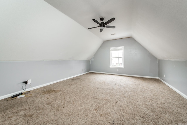 18 Emma Dr, Cabot, AR 72023 - bonus room with carpet, vaulted ceiling, baseboards, and ceiling fan