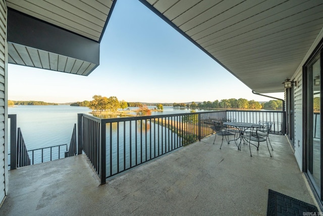 balcony with a water view