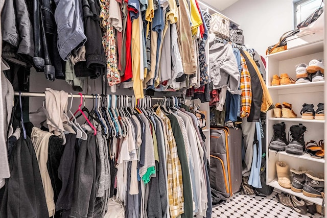 view of walk in closet