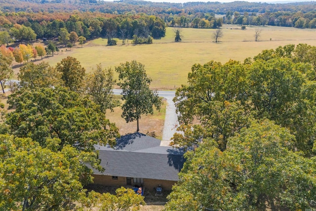 aerial view featuring a rural view