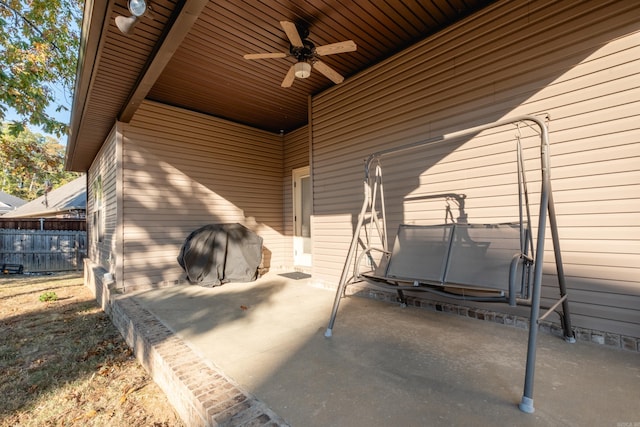 view of patio / terrace with ceiling fan