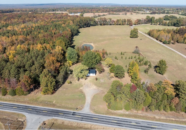 aerial view with a rural view