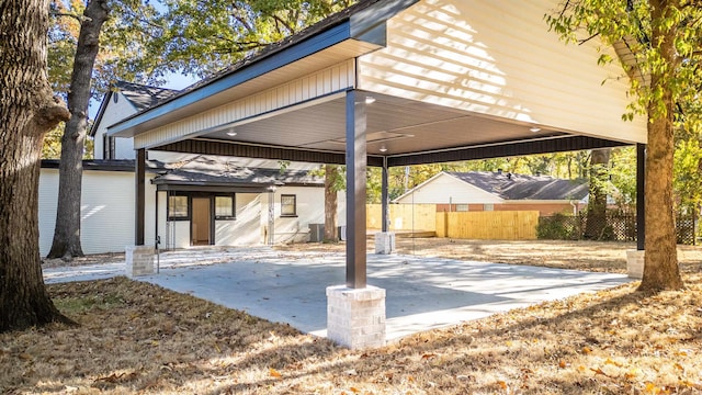 view of patio featuring central AC unit