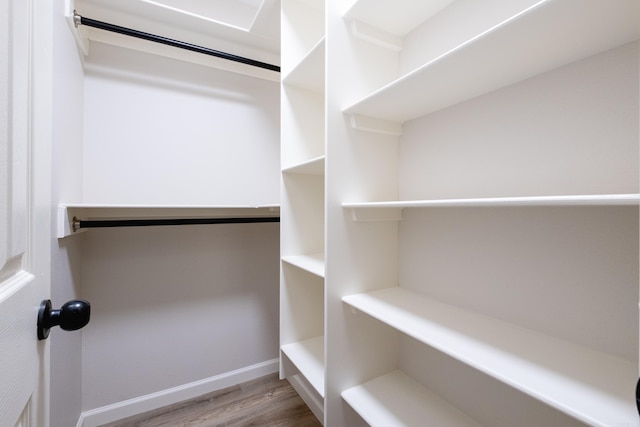 spacious closet featuring light wood-type flooring