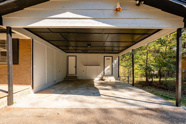 view of car parking featuring a carport