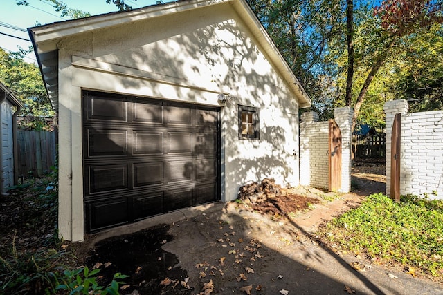 view of garage