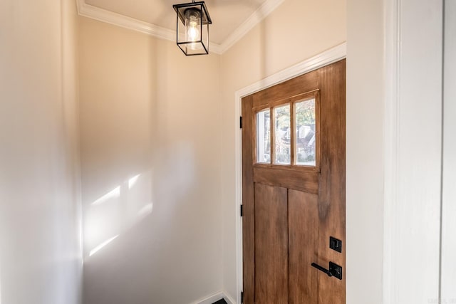 foyer with ornamental molding