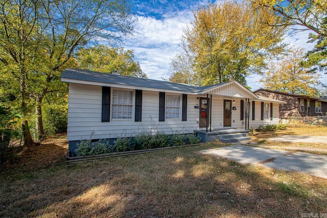 view of single story home