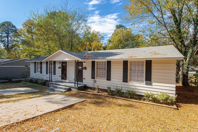 view of single story home