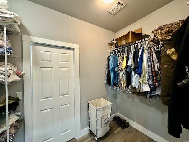 spacious closet with wood-type flooring