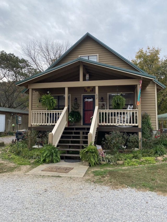 view of front of property with covered porch