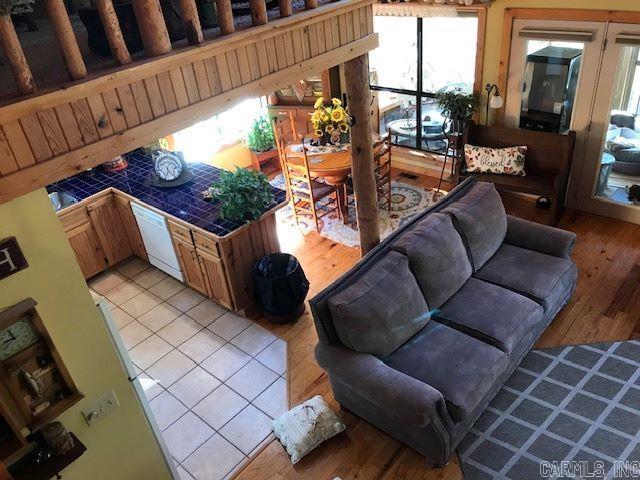 living area with light wood-style flooring