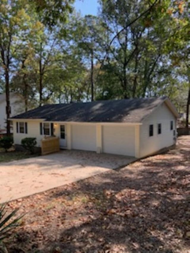 exterior space featuring a garage