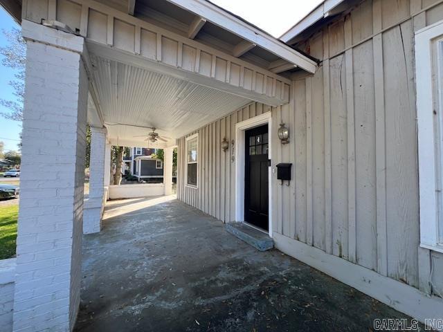 919 E Hamilton Ave, Wynne, AR 72396 - view of patio featuring a ceiling fan and a porch