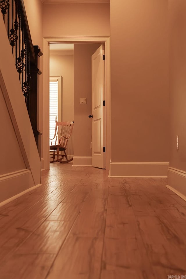 hallway featuring hardwood / wood-style floors