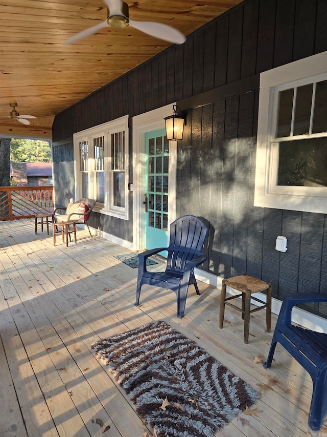 view of patio / terrace featuring ceiling fan