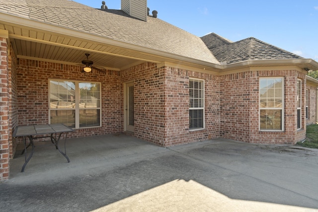 view of patio / terrace with ceiling fan