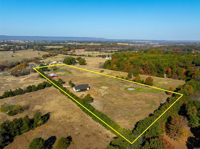 drone / aerial view featuring a rural view